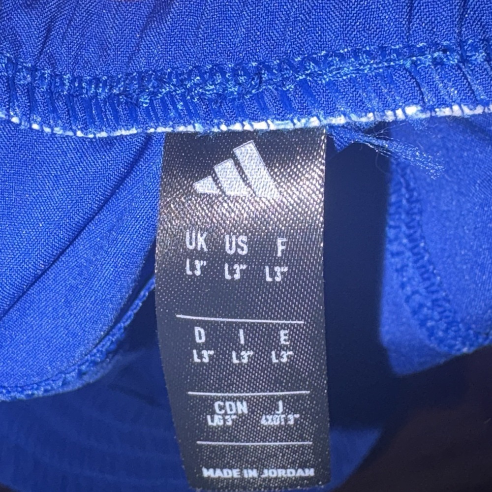 Adidas Pacer Short Regular Fit High Rise 3" Inseam Royal Blue Women's Large - Picture 5 of 5